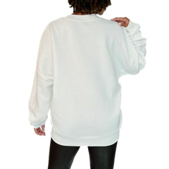 Tampa Bay Buccaneers Gameday Couture Women's Just Go With It Oversized Long Sleeve Crewneck Sweatshirt – White - NFL