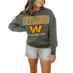 Washington Commanders Gameday Couture Women's Oversized Bring The Energy Pullover Sweatshirt – Charcoal - NFL