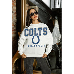 Indianapolis Colts Gameday Couture Women's Sunday Drives Oversized Crewneck Pullover Sweatshirt – White - NFL