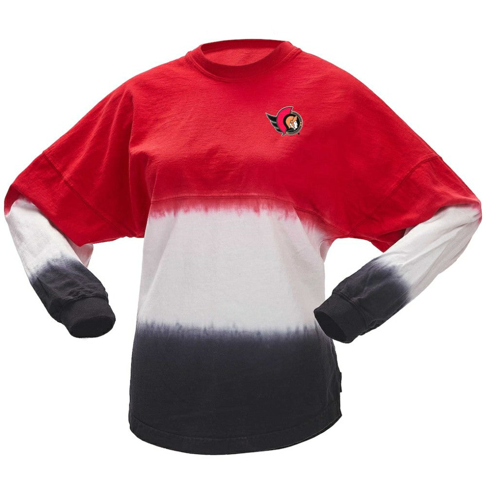 Ottawa Senators - Fanatics Women's Ombre Long Sleeve T-Shirt Red/Black