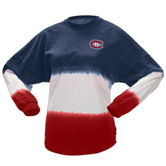 Montreal Canadiens - Fanatics Women's Ombre Long Sleeve T-Shirt Navy/Red
