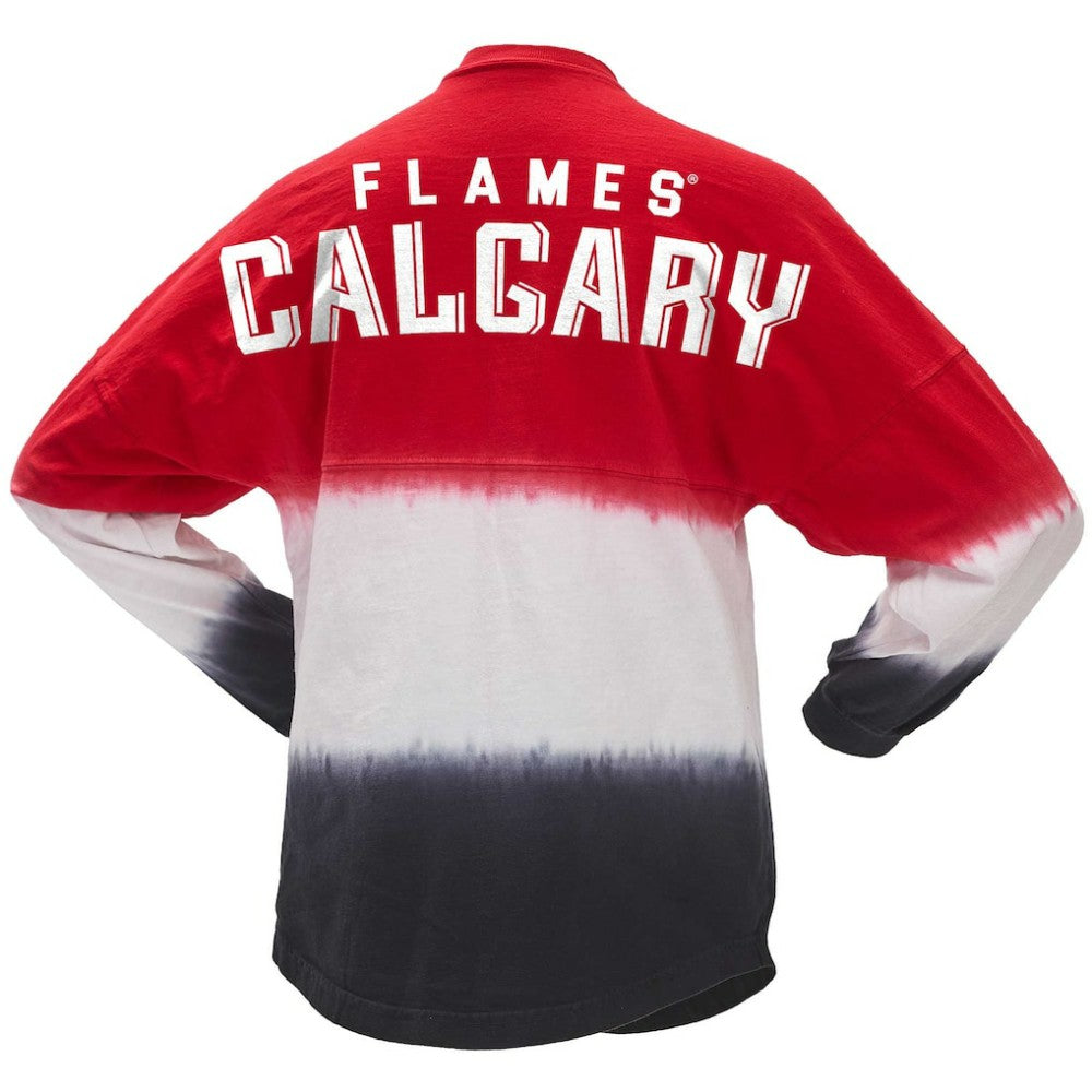 Calgary Flames - Fanatics Women's Ombre Long Sleeve T-Shirt Red/Black