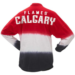 Calgary Flames - Fanatics Women's Ombre Long Sleeve T-Shirt Red/Black