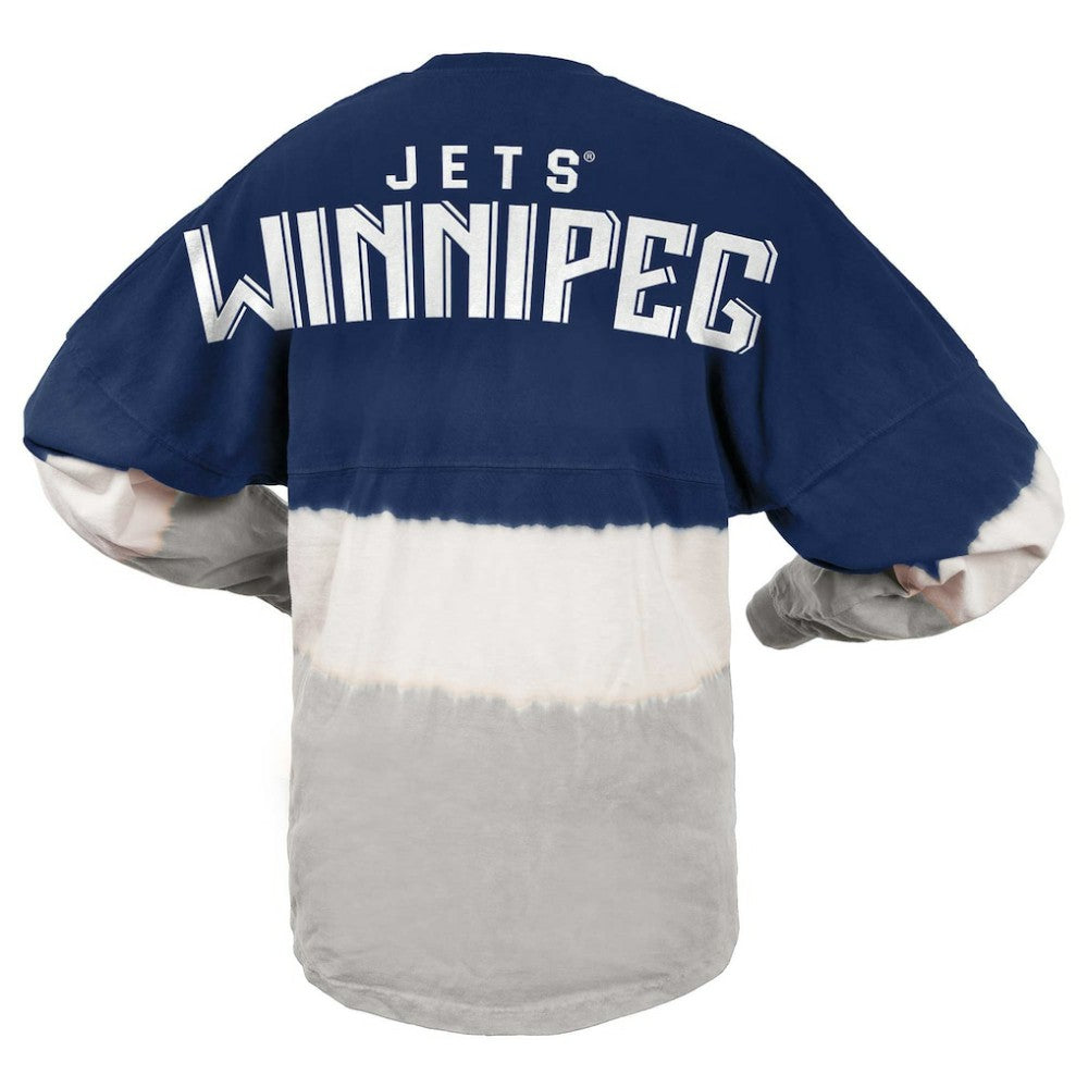 Winnipeg Jets - Fanatics Women's Ombre Long Sleeve T-Shirt Blue/Gray