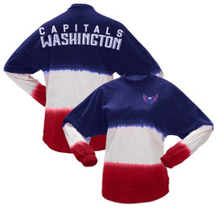 Washington Capitals Fanatics Women's Ombre Long Sleeve T-Shirt Navy/Red