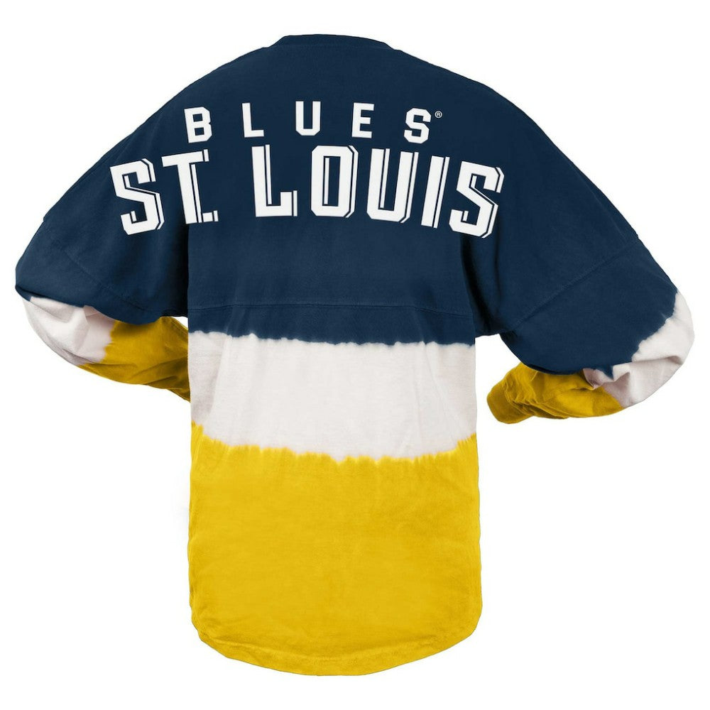 St. Louis Blues - Fanatics Women's Ombre Long Sleeve T-Shirt Navy/Gold