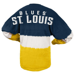 St. Louis Blues - Fanatics Women's Ombre Long Sleeve T-Shirt Navy/Gold