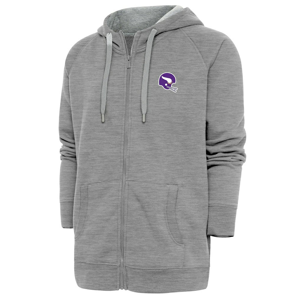 Minnesota Vikings Antigua Victory Full-Zip Hoodie Heather Gray - NFL