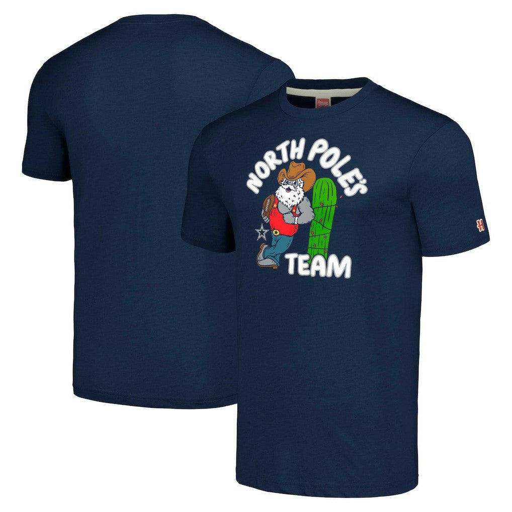 Dallas Cowboys Homage Unisex Holiday Tri-Blend T-Shirt Navy - NFL