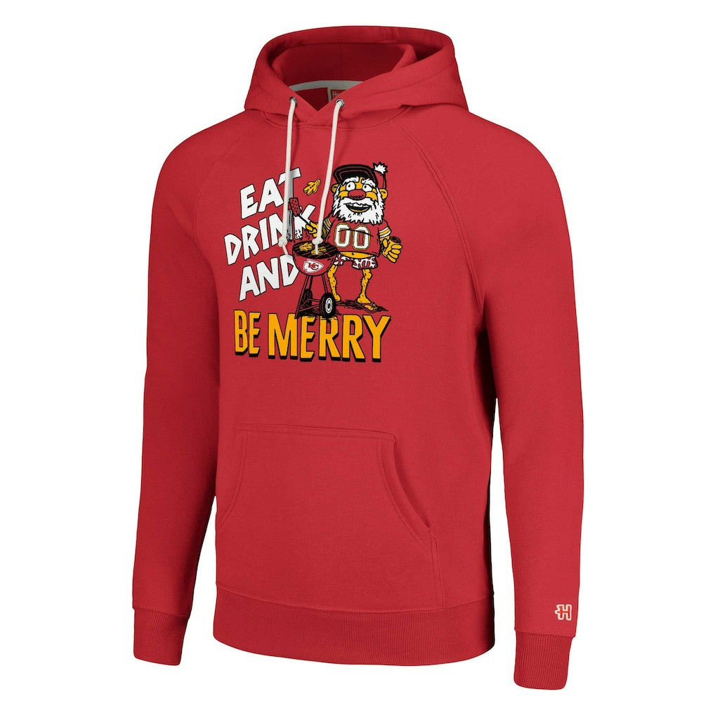 Kansas City Chiefs Homage Unisex Holiday Raglan Tri-Blend Pullover Hoodie Red - NFL