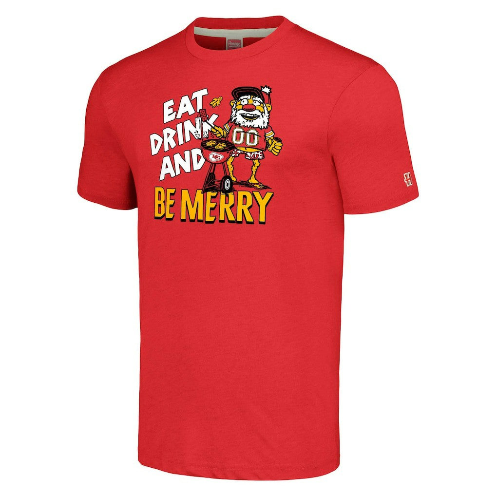 Kansas City Chiefs Homage Unisex Holiday Tri-Blend T-Shirt Red - NFL