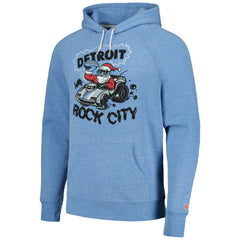 Detroit Lions Homage Unisex Holiday Raglan Tri-Blend Pullover Hoodie Light Blue - NFL