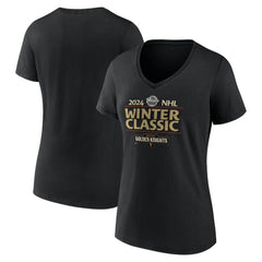 Vegas Golden Knights Fanatics Women's 2024 NHL Winter Classic V-Neck T-Shirt Black