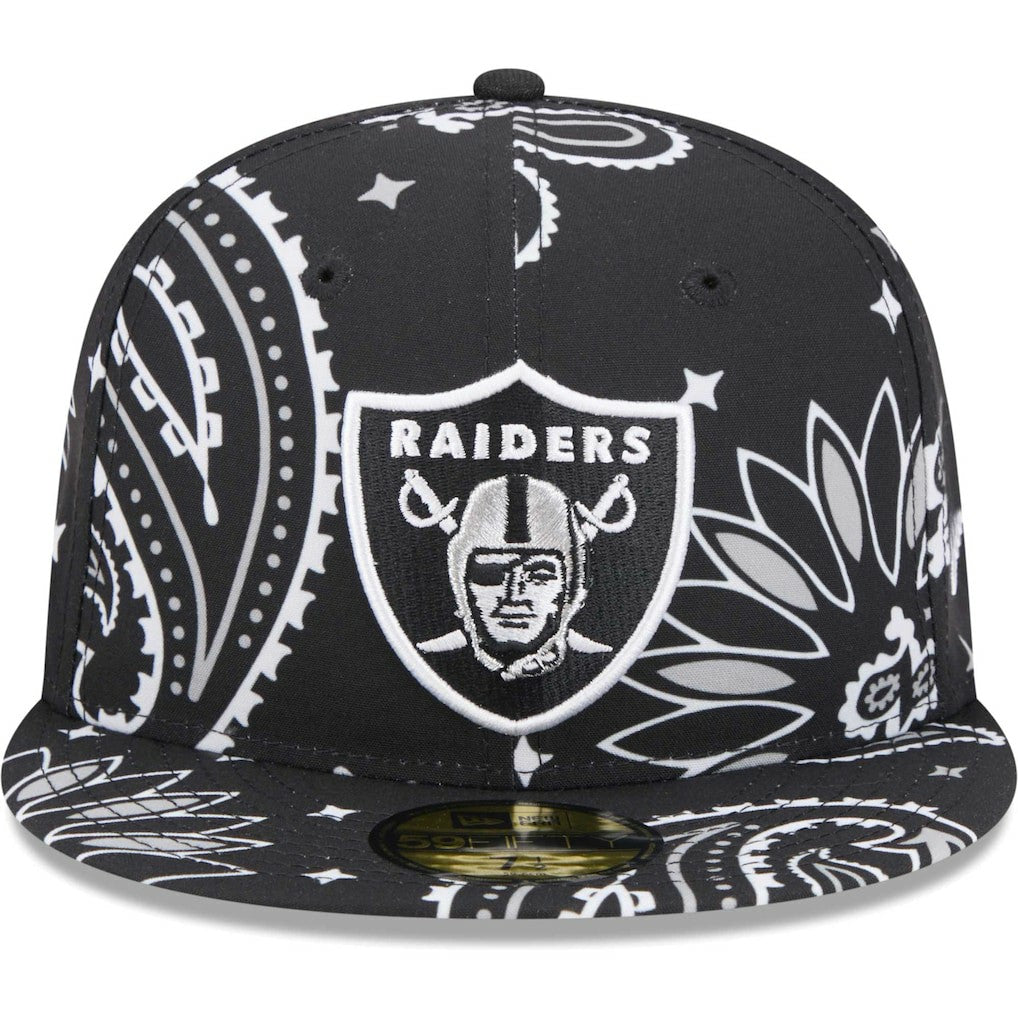 Las Vegas Raiders New Era Paisley 59FIFTY Fitted Hat Black - NFL