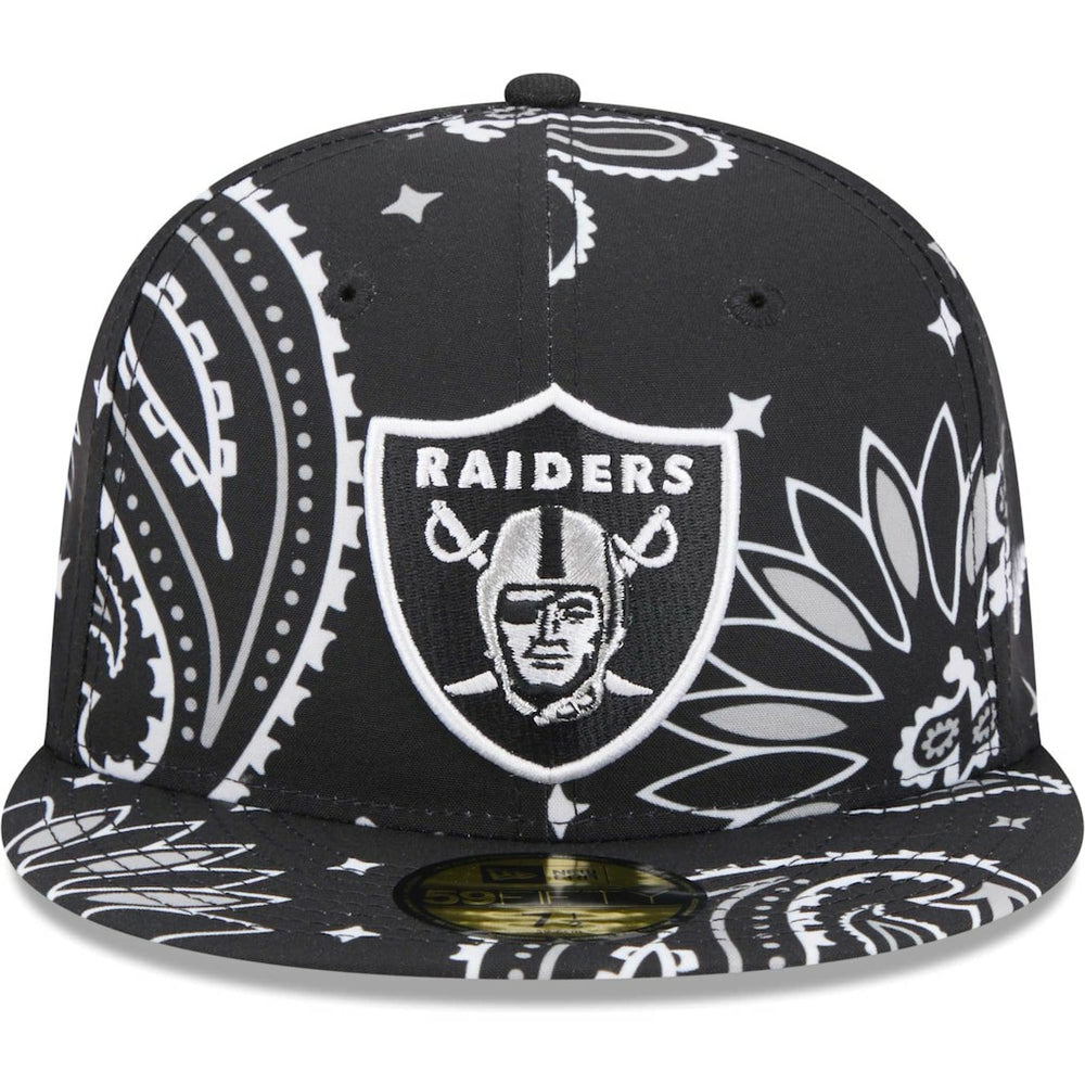 Las Vegas Raiders New Era Paisley 59FIFTY Fitted Hat Black - NFL