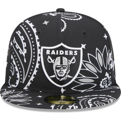 Las Vegas Raiders New Era Paisley 59FIFTY Fitted Hat Black - NFL