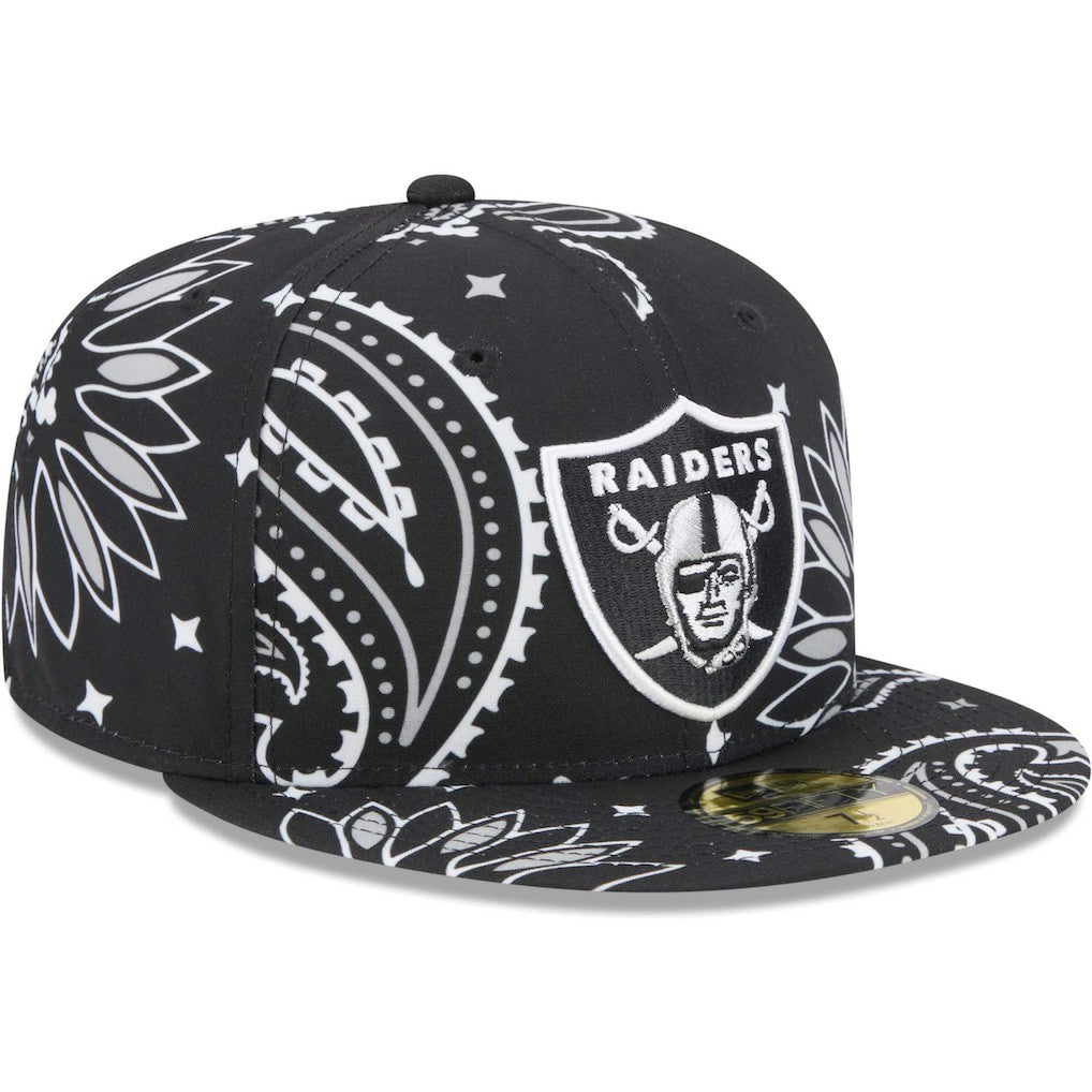 Las Vegas Raiders New Era Paisley 59FIFTY Fitted Hat Black - NFL