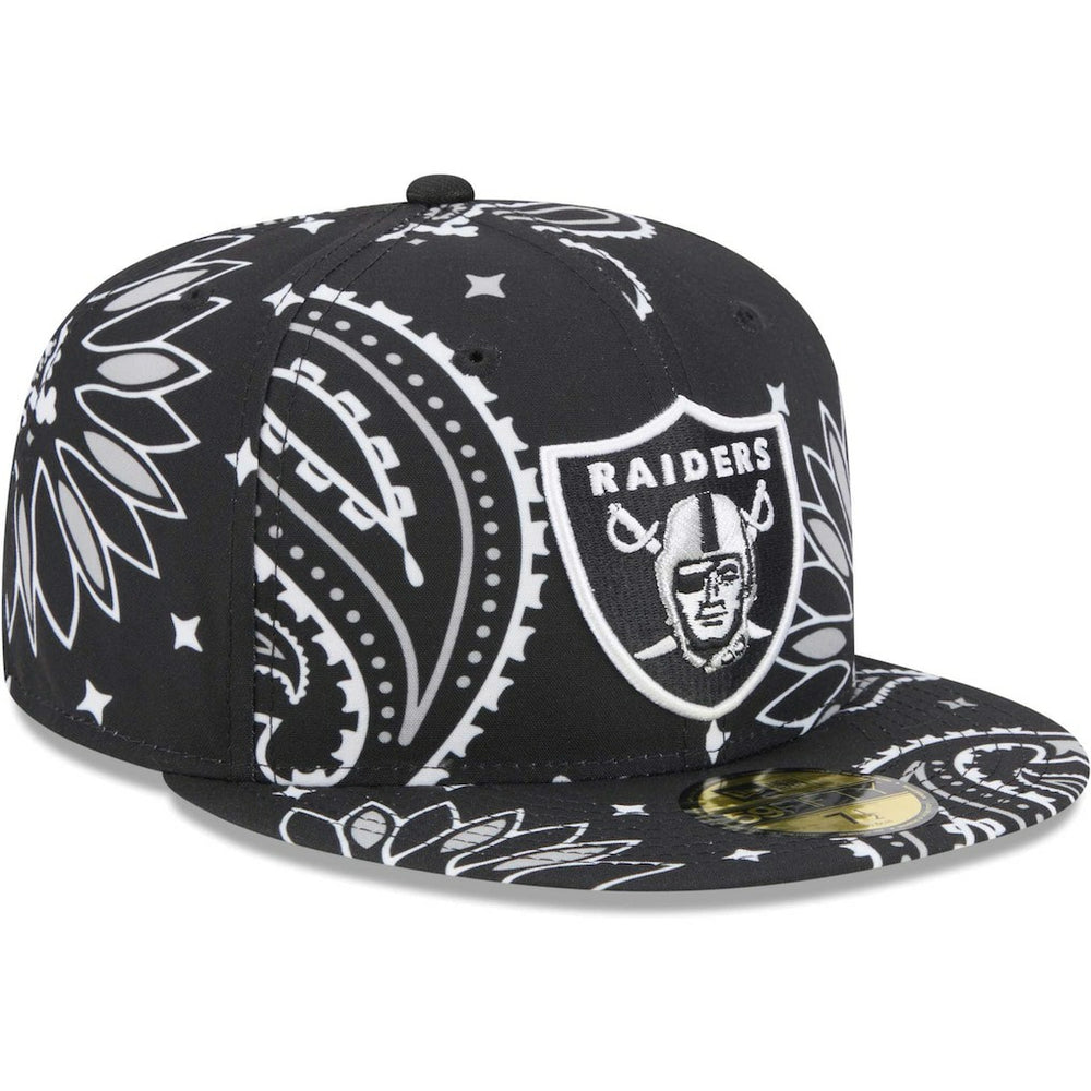 Las Vegas Raiders New Era Paisley 59FIFTY Fitted Hat Black - NFL