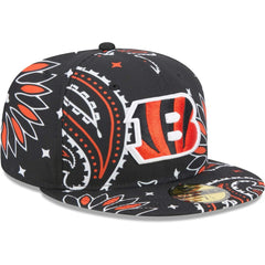 Cincinnati Bengals New Era Paisley 59FIFTY Fitted Hat Black - NFL