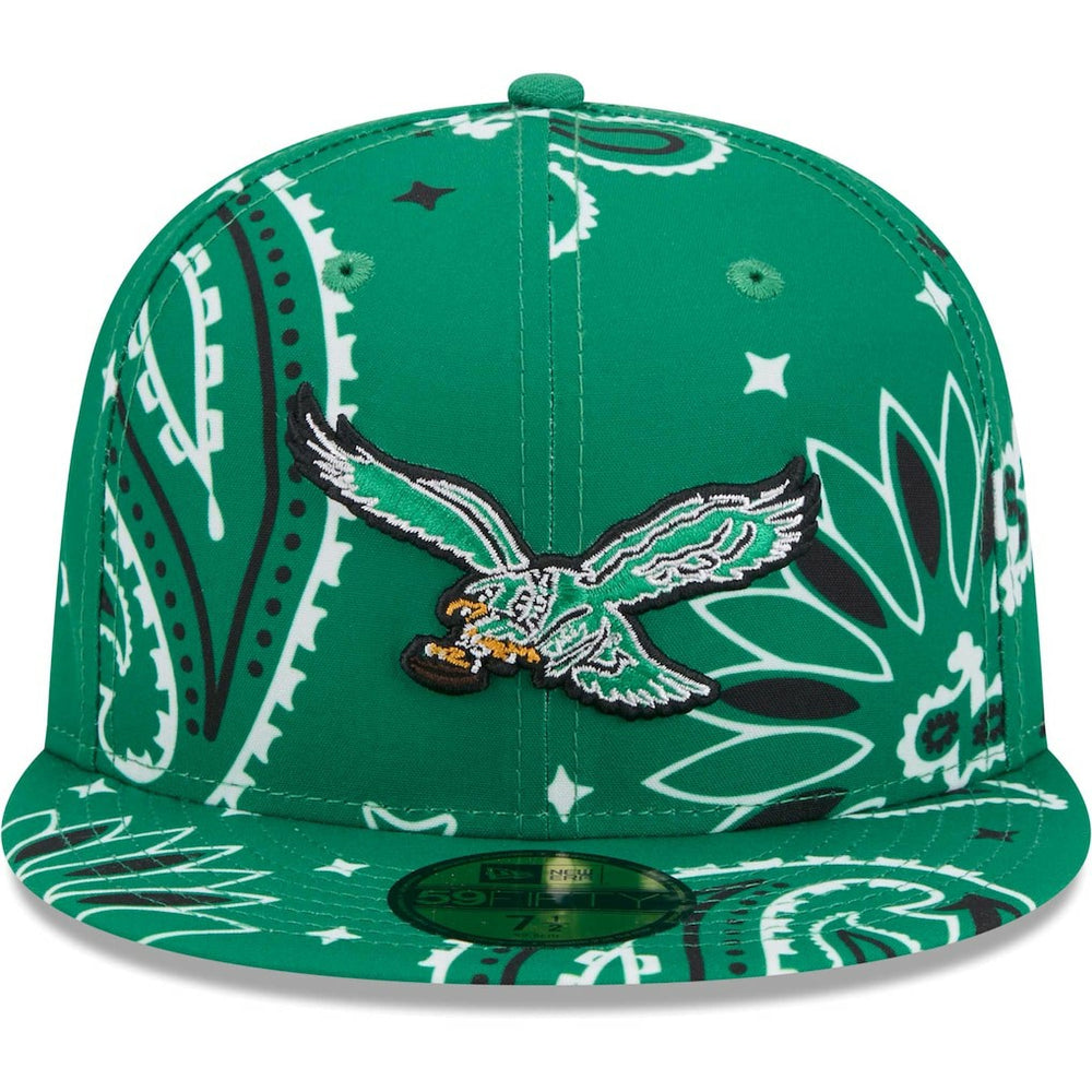 Philadelphia Eagles New Era Throwback Paisley 59FIFTY Fitted Hat Kelly Green - NFL