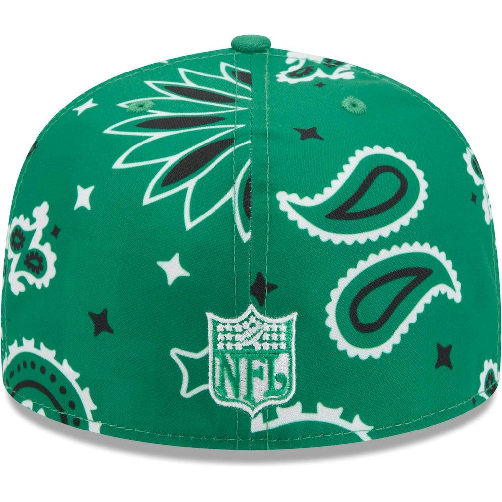 Philadelphia Eagles New Era Throwback Paisley 59FIFTY Fitted Hat Kelly Green - NFL