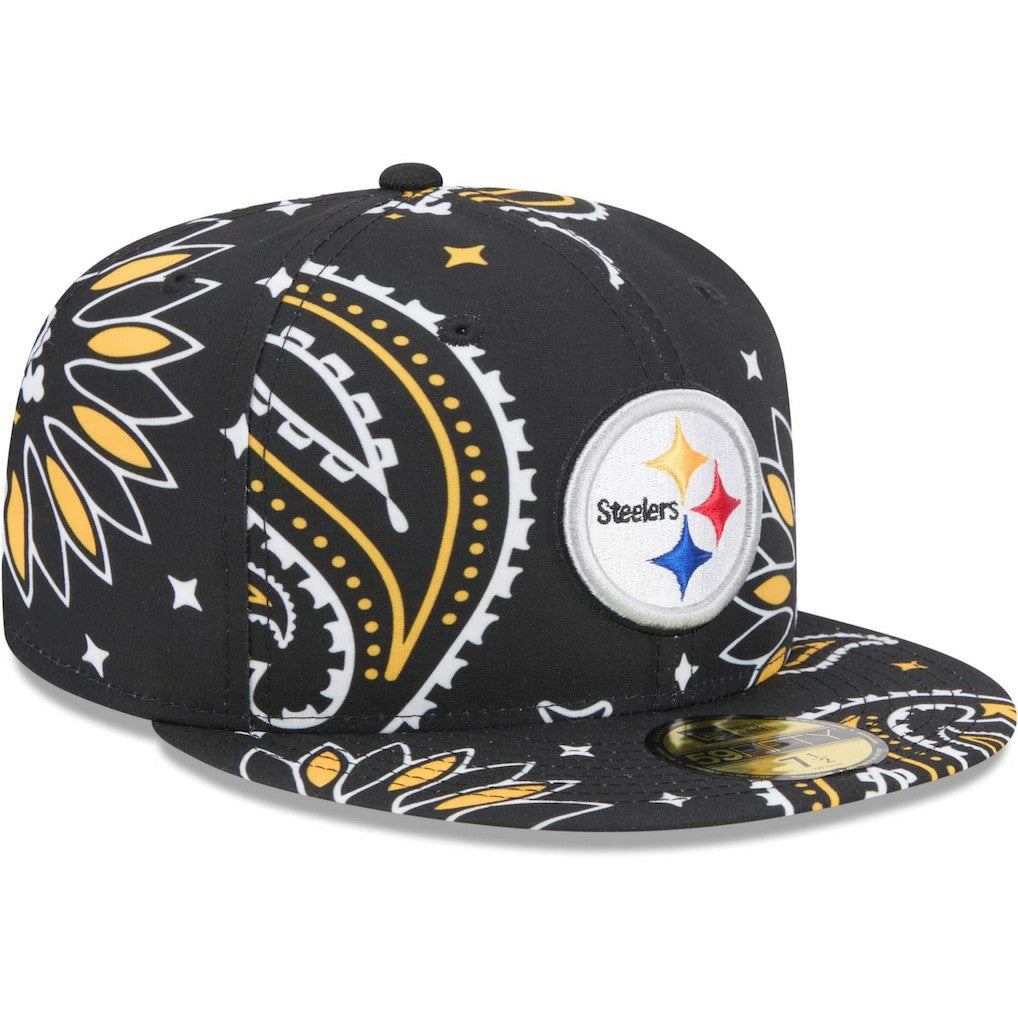 Pittsburgh Steelers New Era Paisley 59FIFTY Fitted Hat Black - NFL