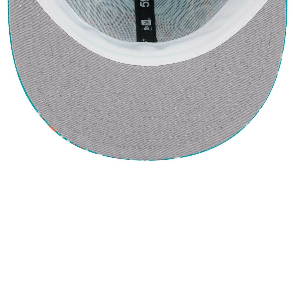 Miami Dolphins New Era Paisley 59FIFTY Fitted Hat Aqua - NFL