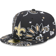 New Orleans Saints New Era Paisley 59FIFTY Fitted Hat Black - NFL