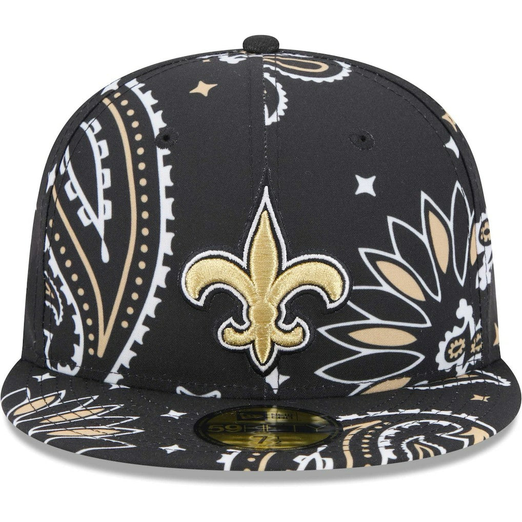 New Orleans Saints New Era Paisley 59FIFTY Fitted Hat Black - NFL