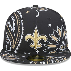 New Orleans Saints New Era Paisley 59FIFTY Fitted Hat Black - NFL