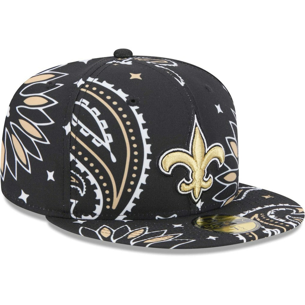 New Orleans Saints New Era Paisley 59FIFTY Fitted Hat Black - NFL