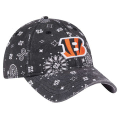 Cincinnati Bengals New Era Women's Paisley 9TWENTY Adjustable Hat Black - NFL