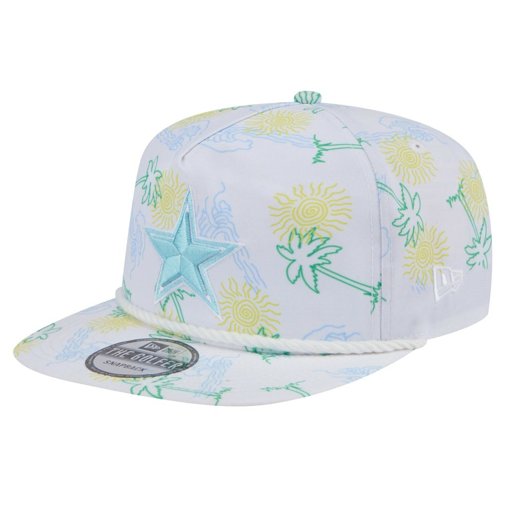 Dallas Cowboys New Era Vacay Golfer Snapback Hat White - NFL