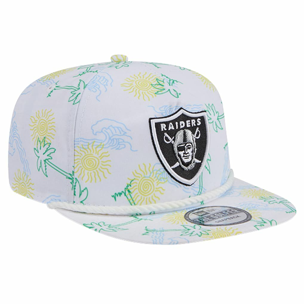 Las Vegas Raiders New Era Vacay Golfer Snapback Hat White - NFL