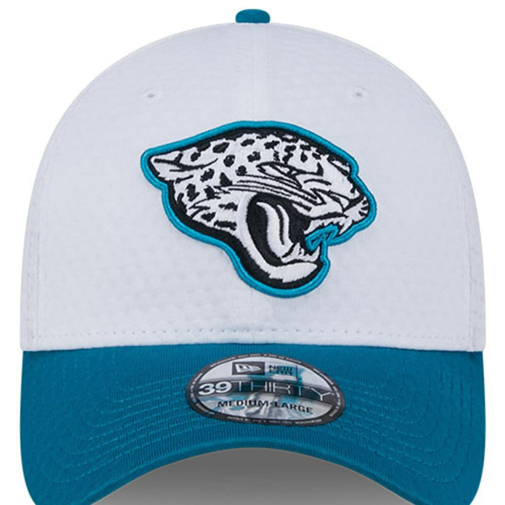 Jacksonville Jaguars New Era 2024 NFL Training Camp 39THIRTY Flex Hat White/Teal - NFL