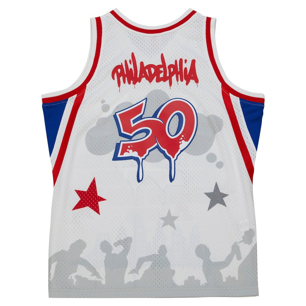 Mitchell & Ness - Philadelphia 76ers x Tats Cru Hardwood Classics Fashion Jersey - White