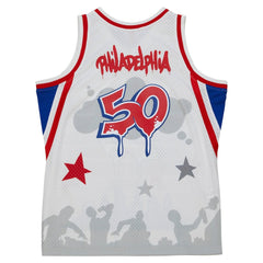 Mitchell & Ness - Philadelphia 76ers x Tats Cru Hardwood Classics Fashion Jersey - White