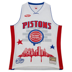 Mitchell & Ness - Detroit Pistons x Tats Cru Hardwood Classics Fashion Jersey - White