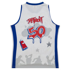 Mitchell & Ness - Detroit Pistons x Tats Cru Hardwood Classics Fashion Jersey - White