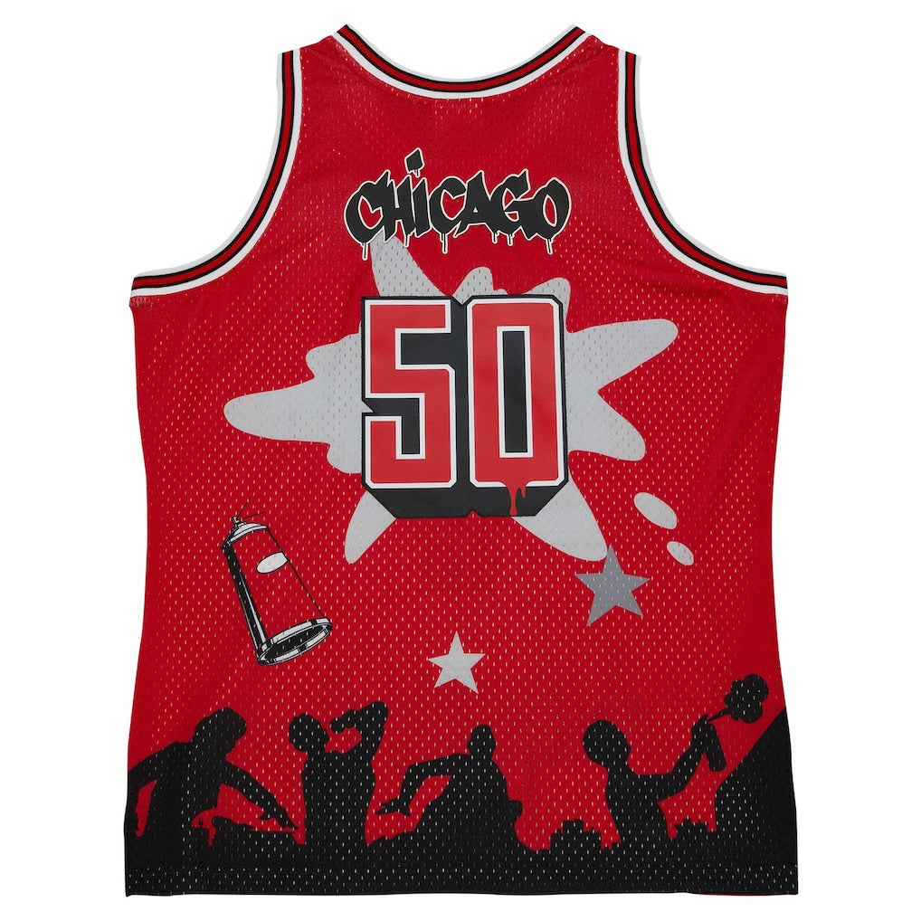 Mitchell & Ness - Chicago Bulls x Tats Cru Hardwood Classics Fashion Jersey - Red