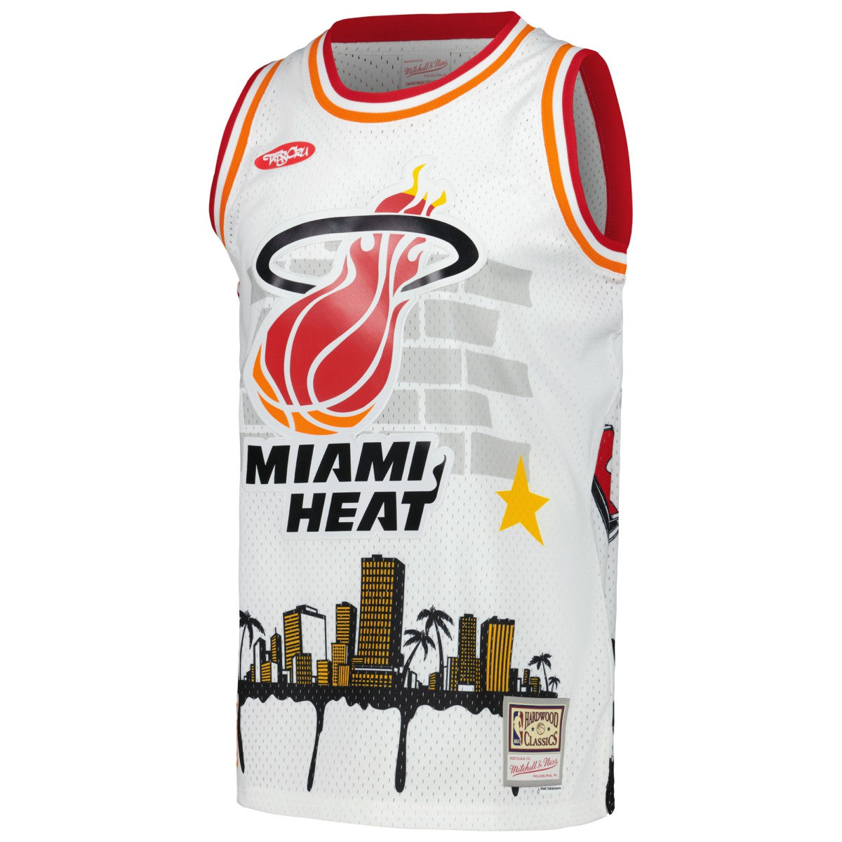 Miami Heat x Tats Cru Hardwood Classics Fashion Jersey - White | NBA Jerseys