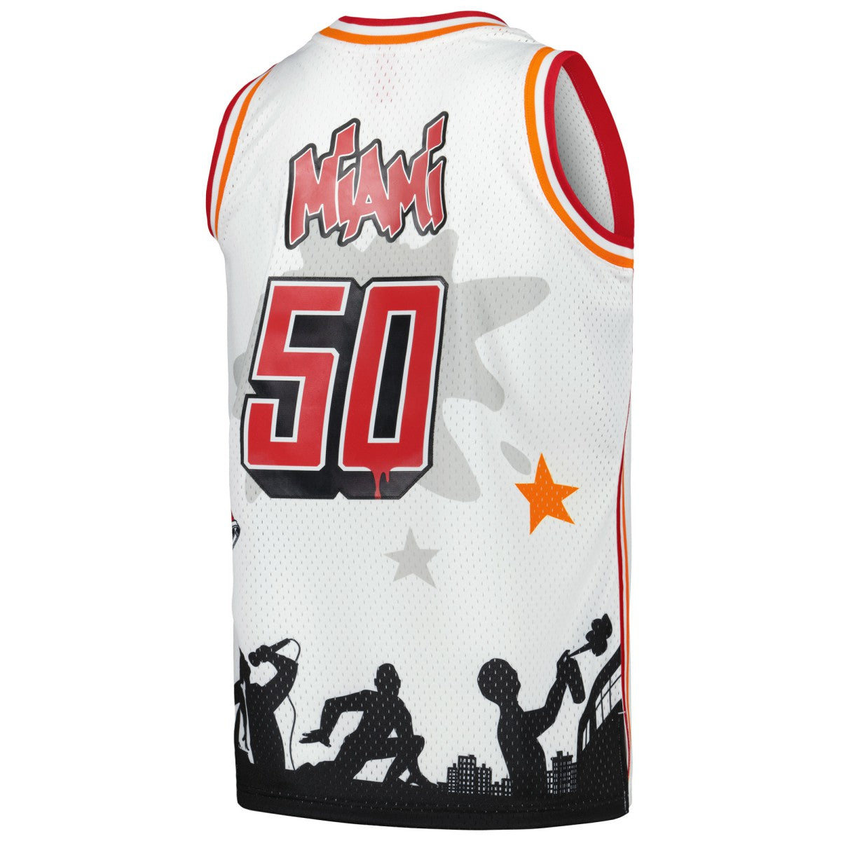 Mitchell & Ness - Miami Heat x Tats Cru Hardwood Classics Fashion Jersey - White