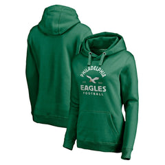 Philadelphia Eagles Women's Gridiron Classics Vintage Arch Pullover Hoodie Kelly Green - Fanatics