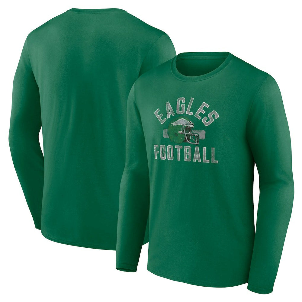 Philadelphia Eagles Gridiron Classics Retro Block Long Sleeve T-Shirt Kelly Green - Fanatics