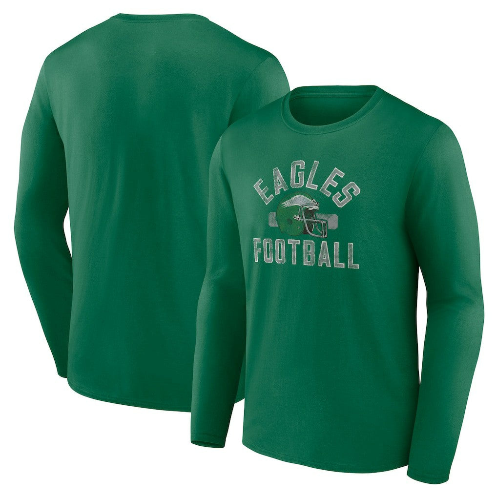 Philadelphia Eagles Gridiron Classics Retro Block Long Sleeve T-Shirt Kelly Green - Fanatics