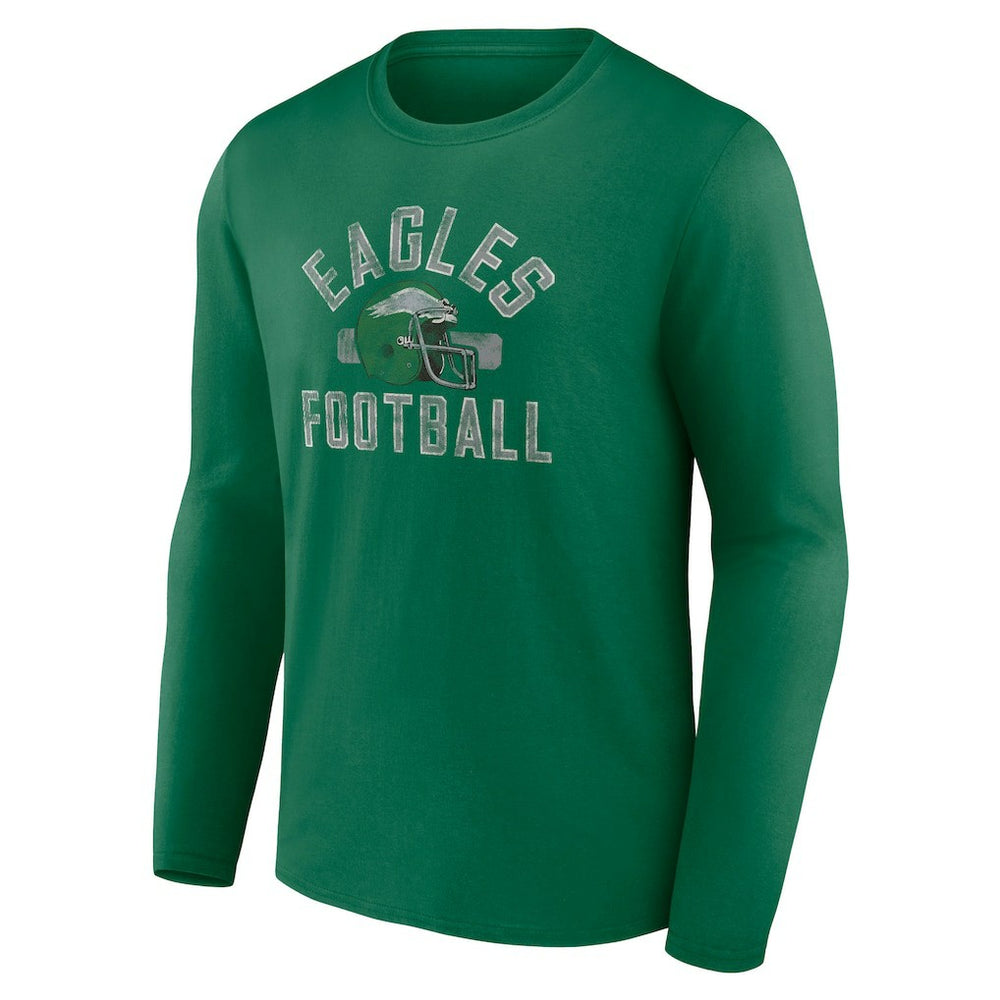 Philadelphia Eagles Gridiron Classics Retro Block Long Sleeve T-Shirt Kelly Green - Fanatics