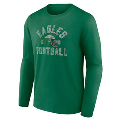Philadelphia Eagles Gridiron Classics Retro Block Long Sleeve T-Shirt Kelly Green - Fanatics