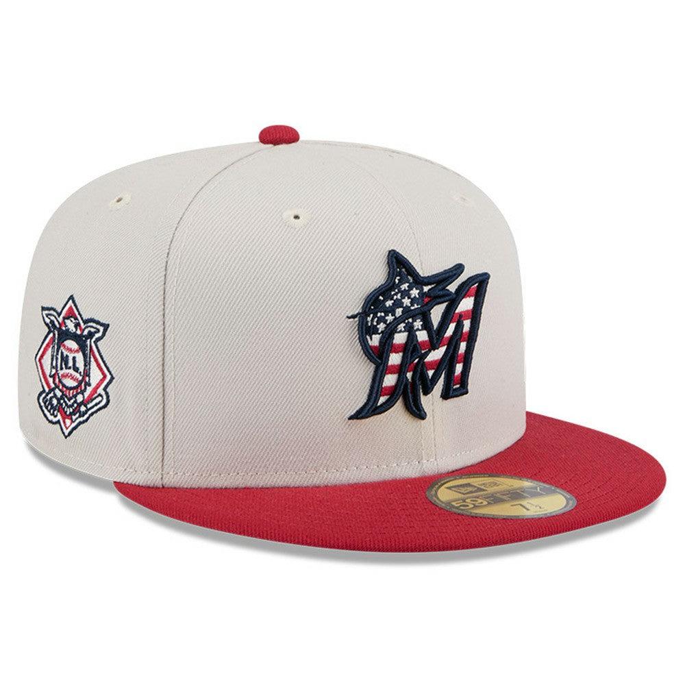 Miami Marlins New Era 2024 Fourth of July 59FIFTY Fitted Hat for sale