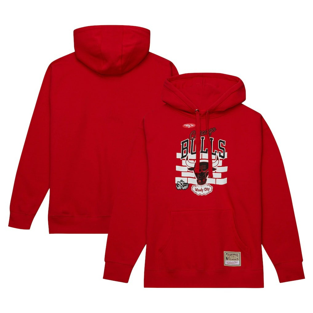 Mitchell & Ness - Chicago Bulls x Tats Cru Hardwood Classics Brick Pullover Hoodie - Red