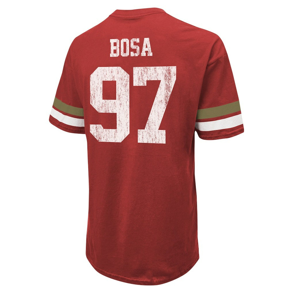 Nick Bosa San Francisco 49ers Majestic Threads Name & Number Oversized Fit T-Shirt Scarlet - NFL